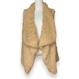 Shaggy Faux Fur Vest Camel Tan‎ Indie Sleaze Boho Rocker Vibe Size OS